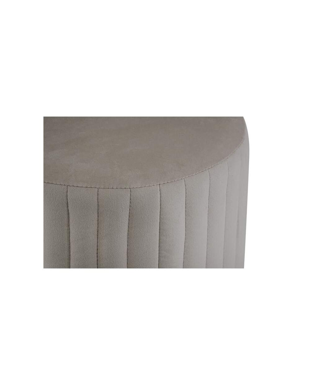 Paris Prix - Pouf Rond En Velours Design leytu 43cm Taupe