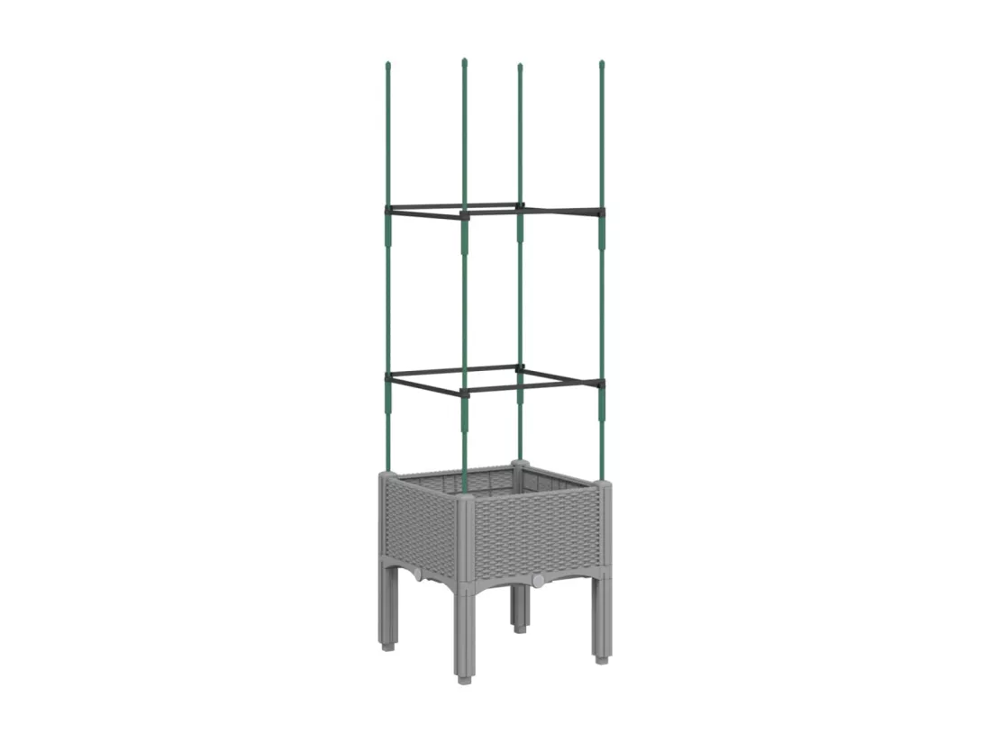 Jardinière bac lit surélevé grise 41 x 40 x 142 cm 02_0038358