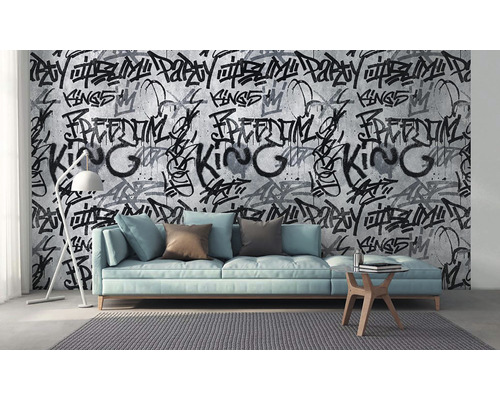 Vliesbehang 38251-1 The Wall Graffiti betonlook 3-delige set 159 x 280 cm