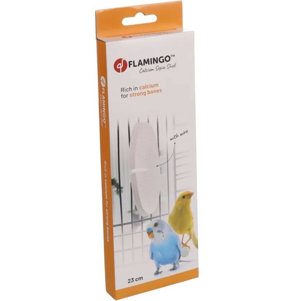 Un os de seiche blanc 23 cm avec support pour oiseaux