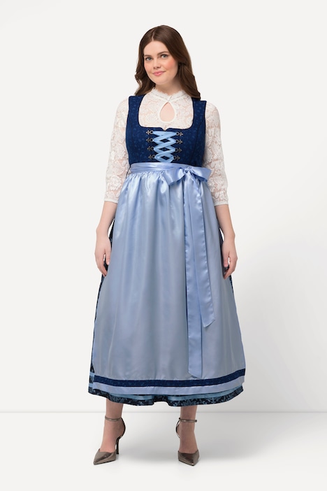 Dirndl, Reißverschluss, Carree-Ausschnitt, ärmellos