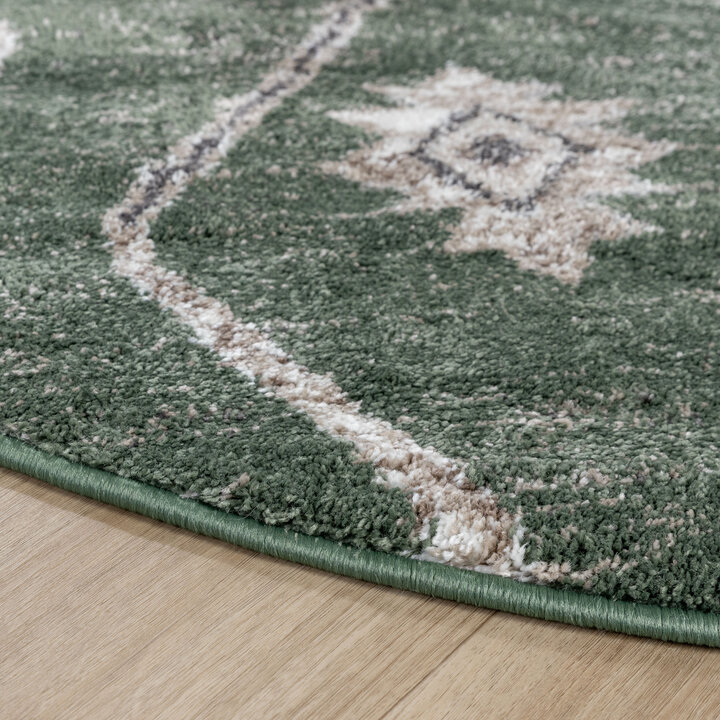 Berber vloerkleed rond - Blend Aztec Groen