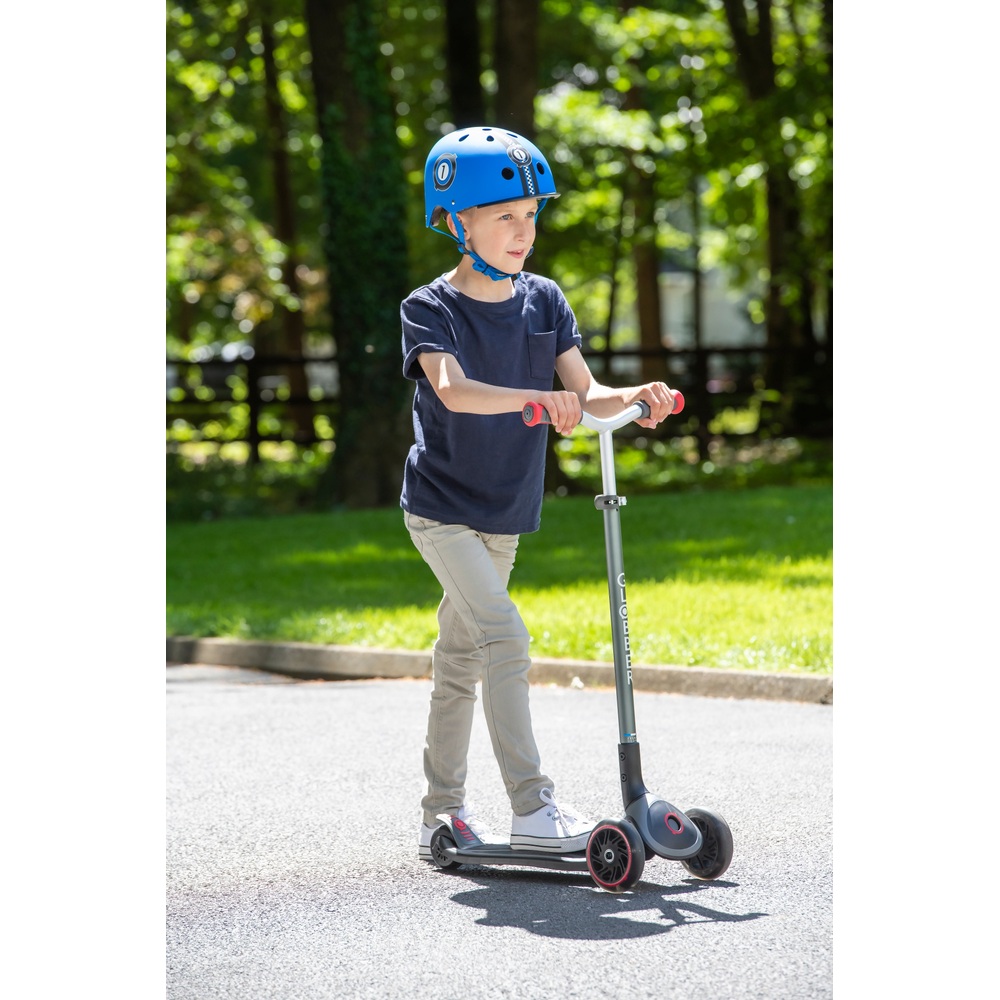 Globber MASTER LIGHTS Faltroller Schwarz-Rot