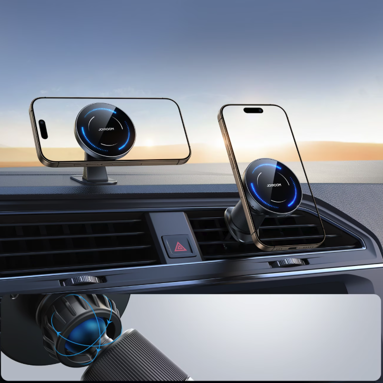 (15W) 2in1 MagSafe Auto KFZ Halterung für Lüftungsgitter   Armaturenbrett Qi Wireless Fast Charging Ladestation (JR-ZS502) - Schwarz