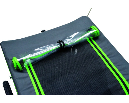Karlie GO fietskar, ca. 130 x 70 x 54 cm, cabine ca. 76 x 53 x 54 cm, voor honden tot 30 kg, grijs/groen