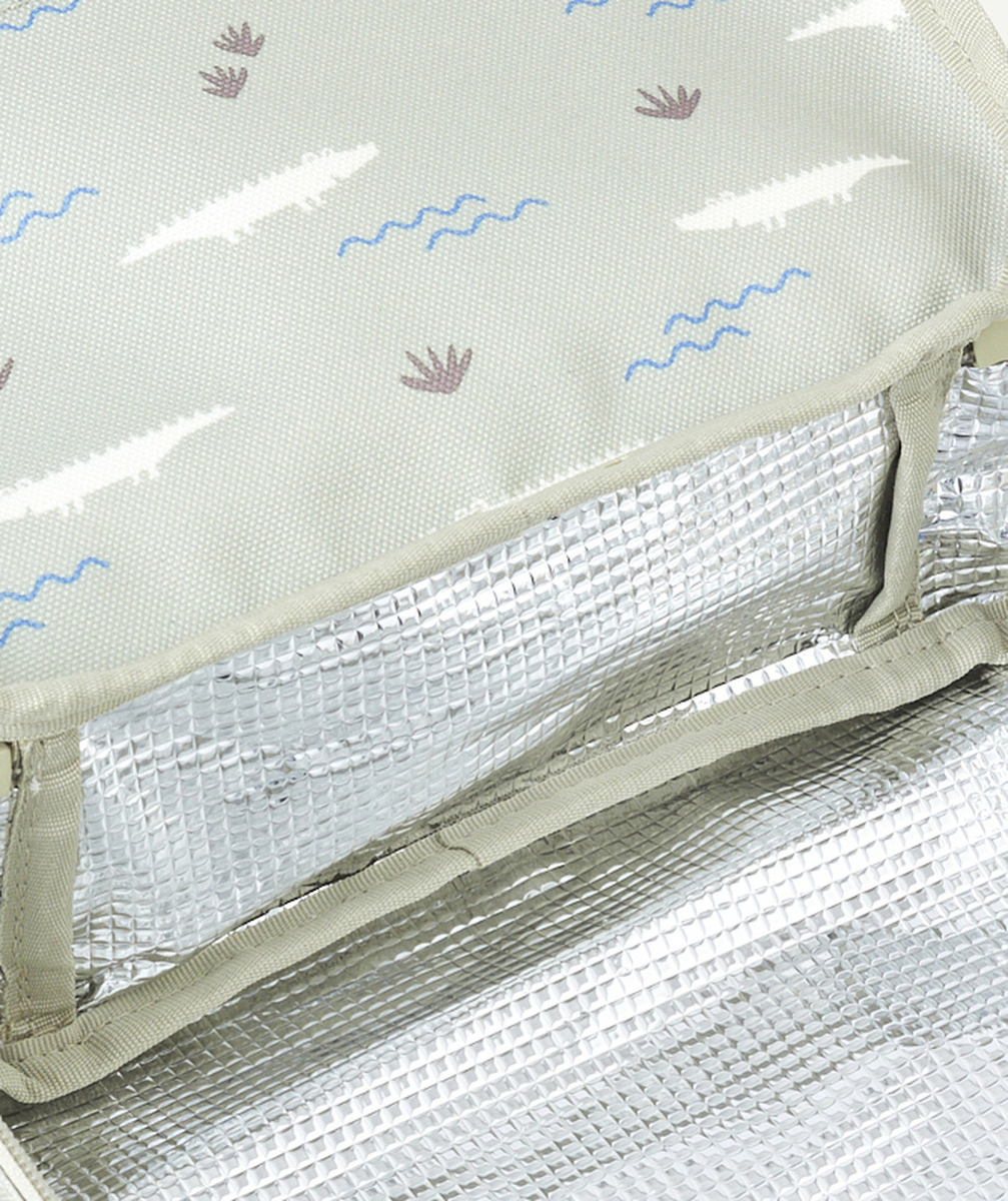 FRESKSAC ISOTHERME GRIS IMPRIMÉ CROCODILE EN PLASTIQUE RECYCLÉ