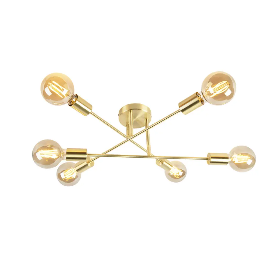 Qazqa plafondlampen sydney goudkleurig e27