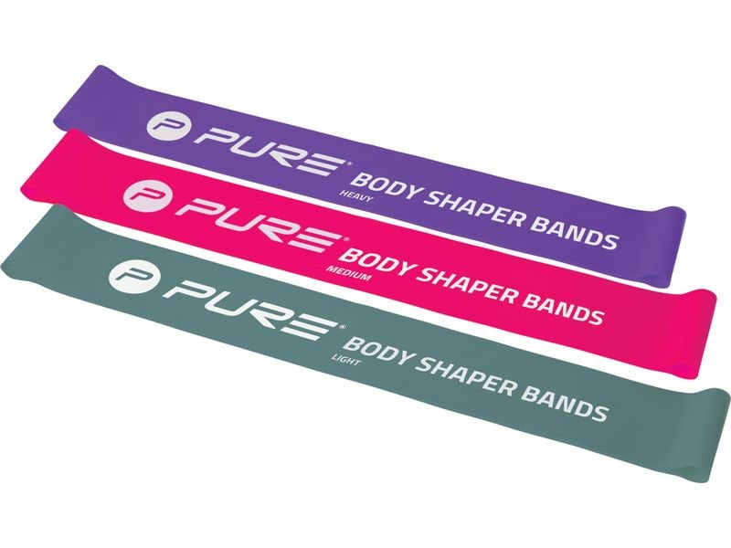 FTM Fitnessband 3er-Set, leicht bis stark, Lila/Rosa/Grau Widerstandsbänder in drei Stärken