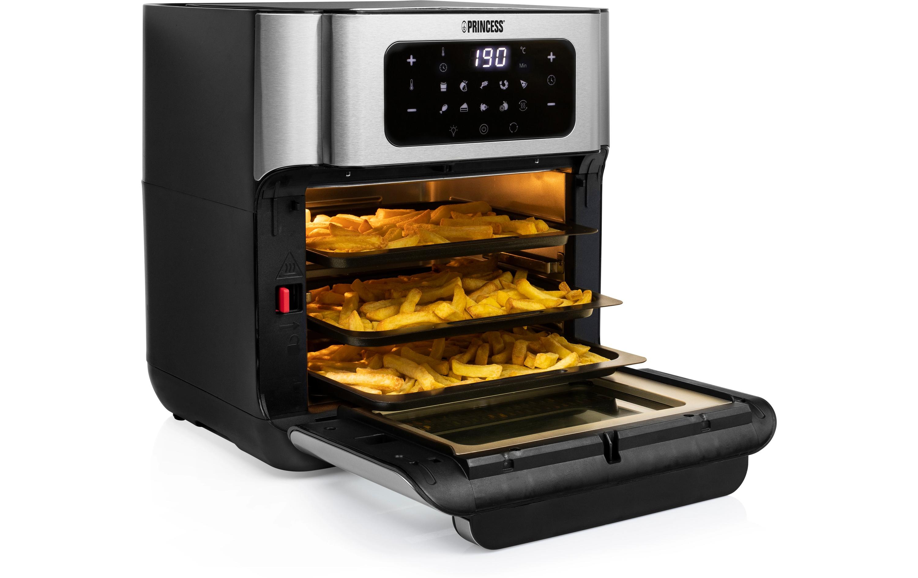 Heissluftofen mit Frittierfunktion 10 l, Schwarz<br>Heissluftfritteuse