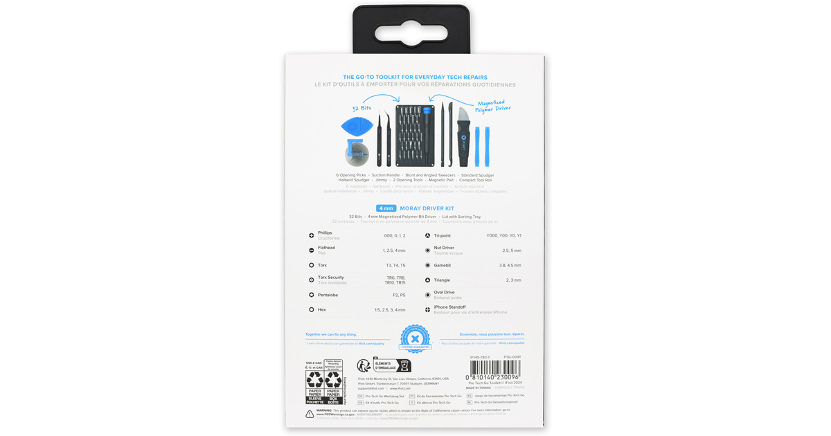 iFixitPro Tech Go Toolkit gereedschapsset  (Zwart/blauw)