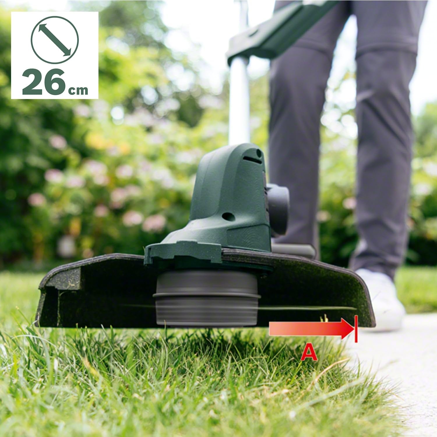 Bosch Akku Rasentrimmer UniversalGrassCut 18V-260 (1x Akku 2,0 Ah, 18 Volt System, Schnittkreisdurchmesser: 26 cm, verstellbare Handgriffe, im Karton)