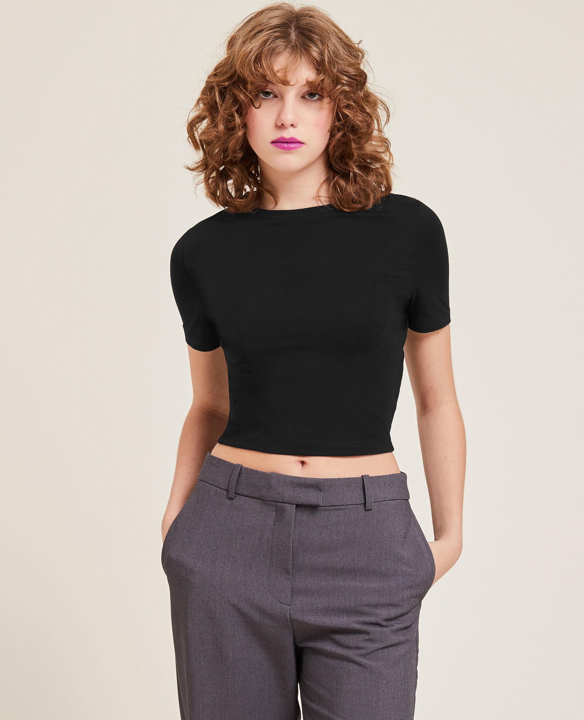 T-shirt cropped - Noir