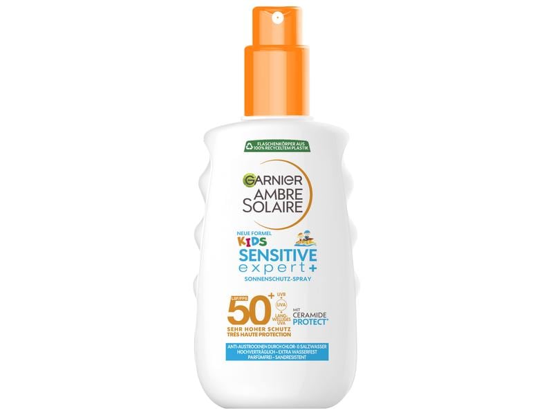 Garnier Ambre Solaire Sonnenspray Kids Sensitive expert LSF Sonnenschutz-Spray bietet Schutz für empfindliche Kinderhaut