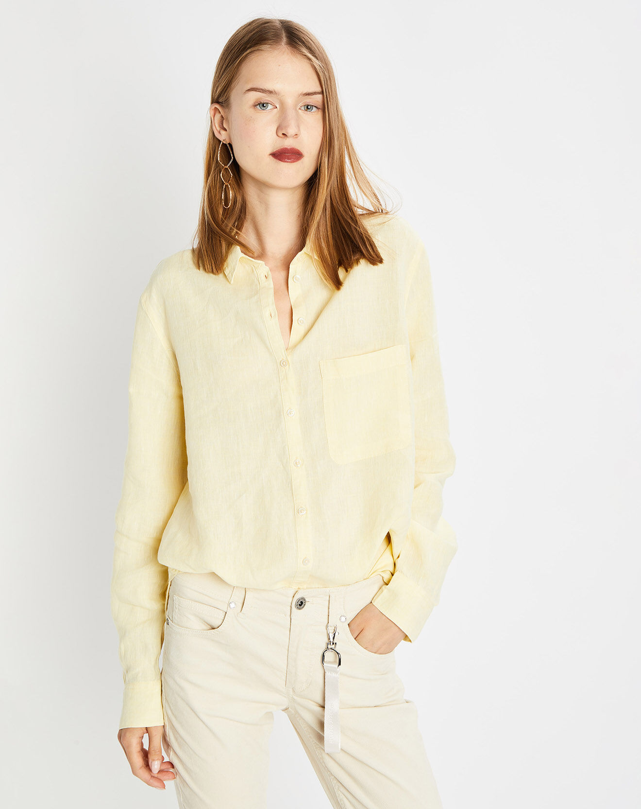 Marc O'Polo Chemise 100% Lin Maria jaune