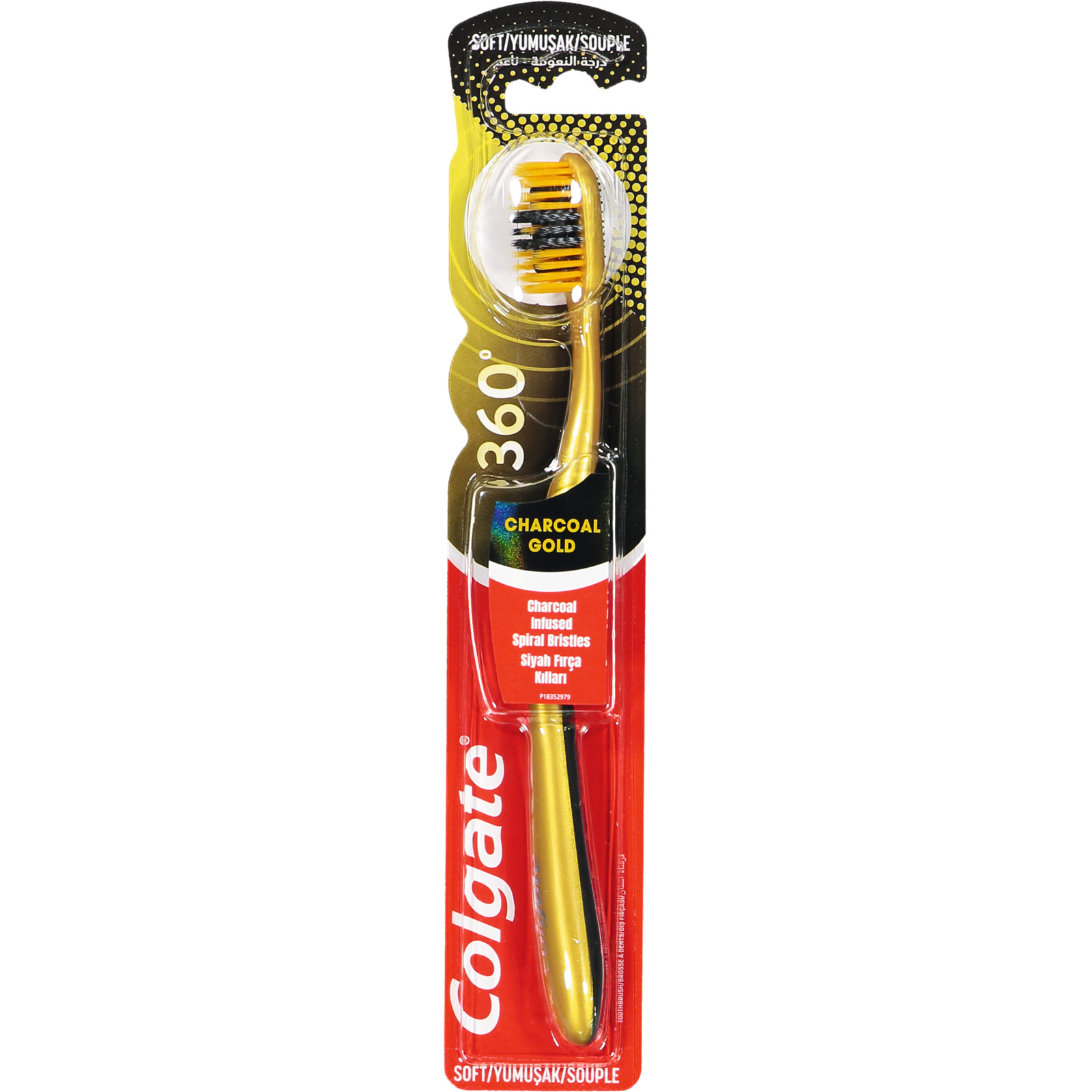 Colgate Zahnbürste 360° Charcoal Gold Soft
