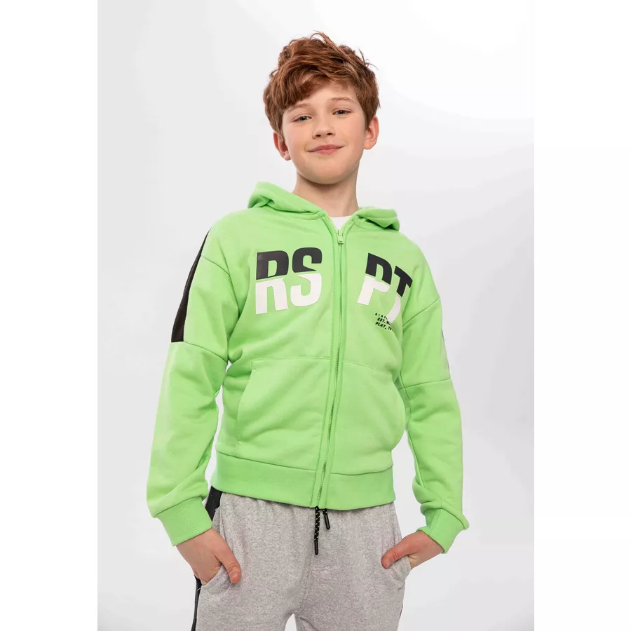 MINOTI Hoodie mit Zipper NeongrünSchwarz
