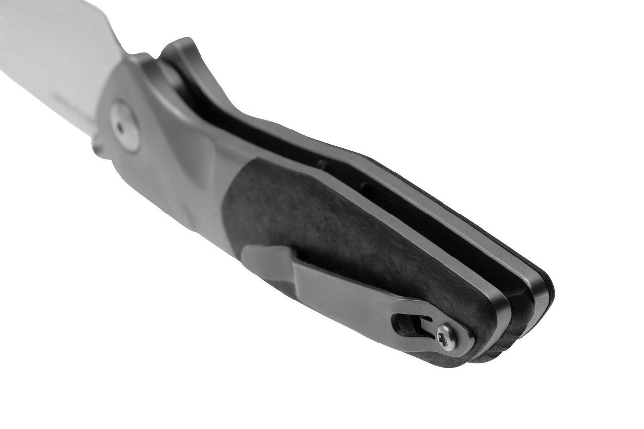 Real Steel Hoeft 7901SF Satin S35VN, Shredded Carbon Fiber zakmes, Austin Fox design