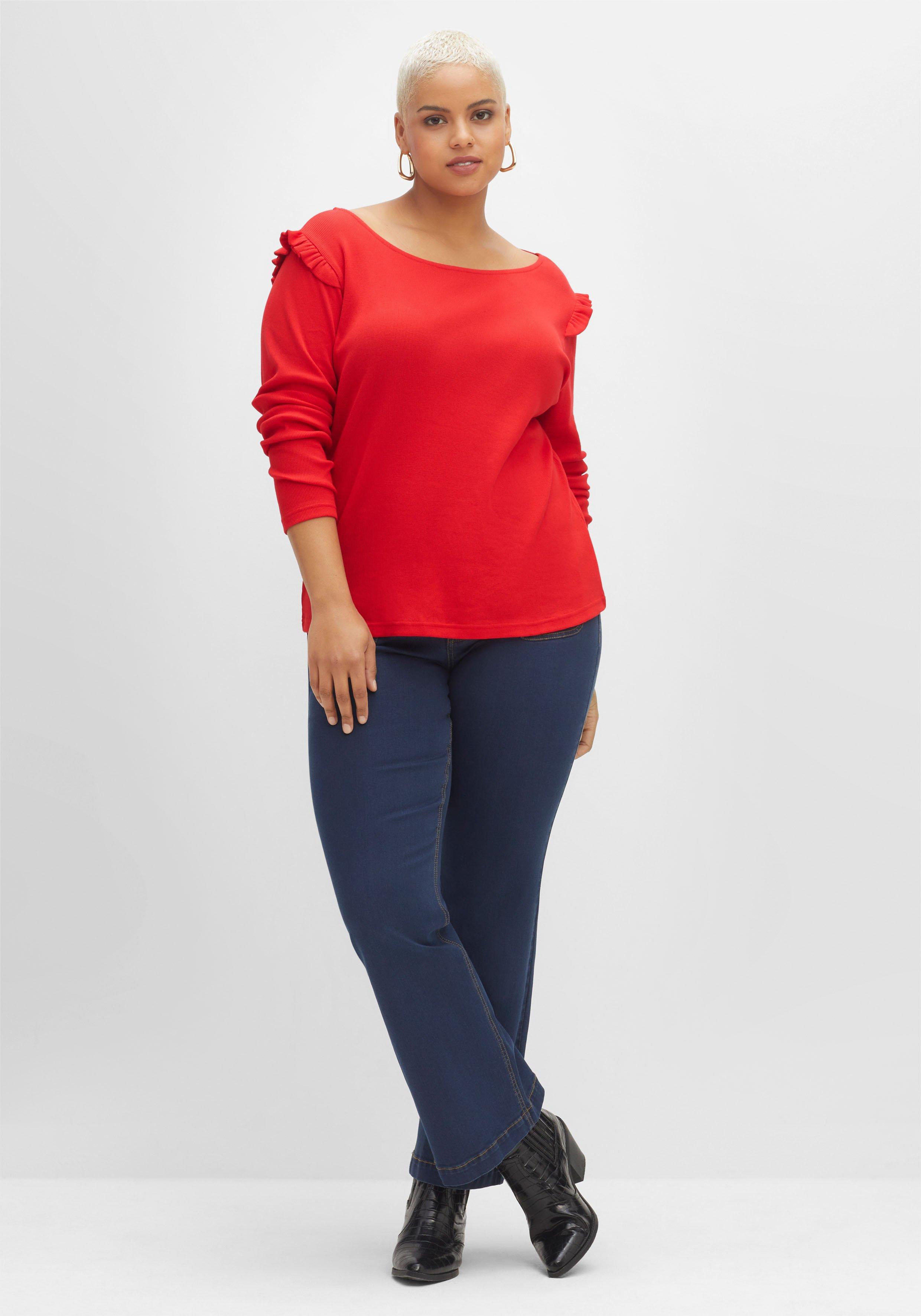 Langarmshirt mit Rüschen an der Schulter