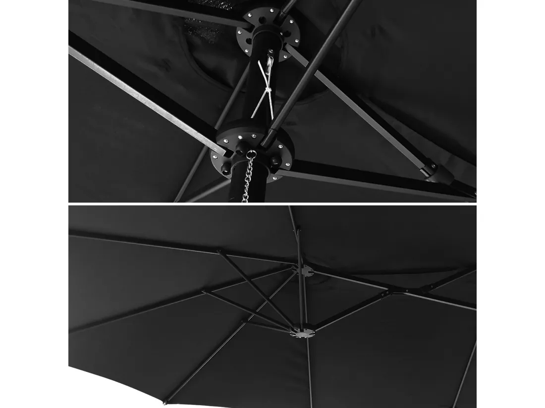 Parasol double 2,7x4,6m LINAI noir - HAPPY GARDEN