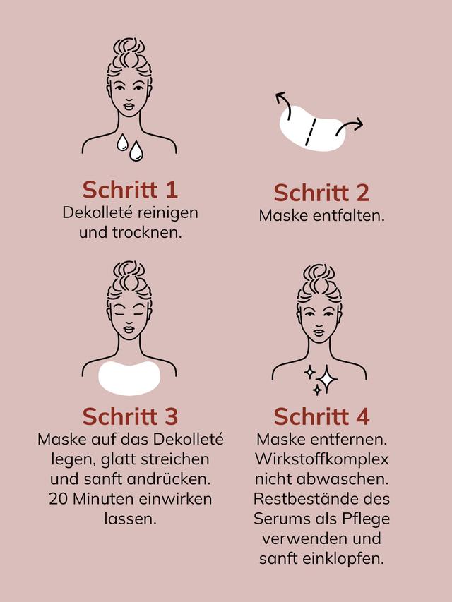 Tuchmaske für Dekolleté, faltenreduzierend, feuchtigkeitsspendend, 3er-Set