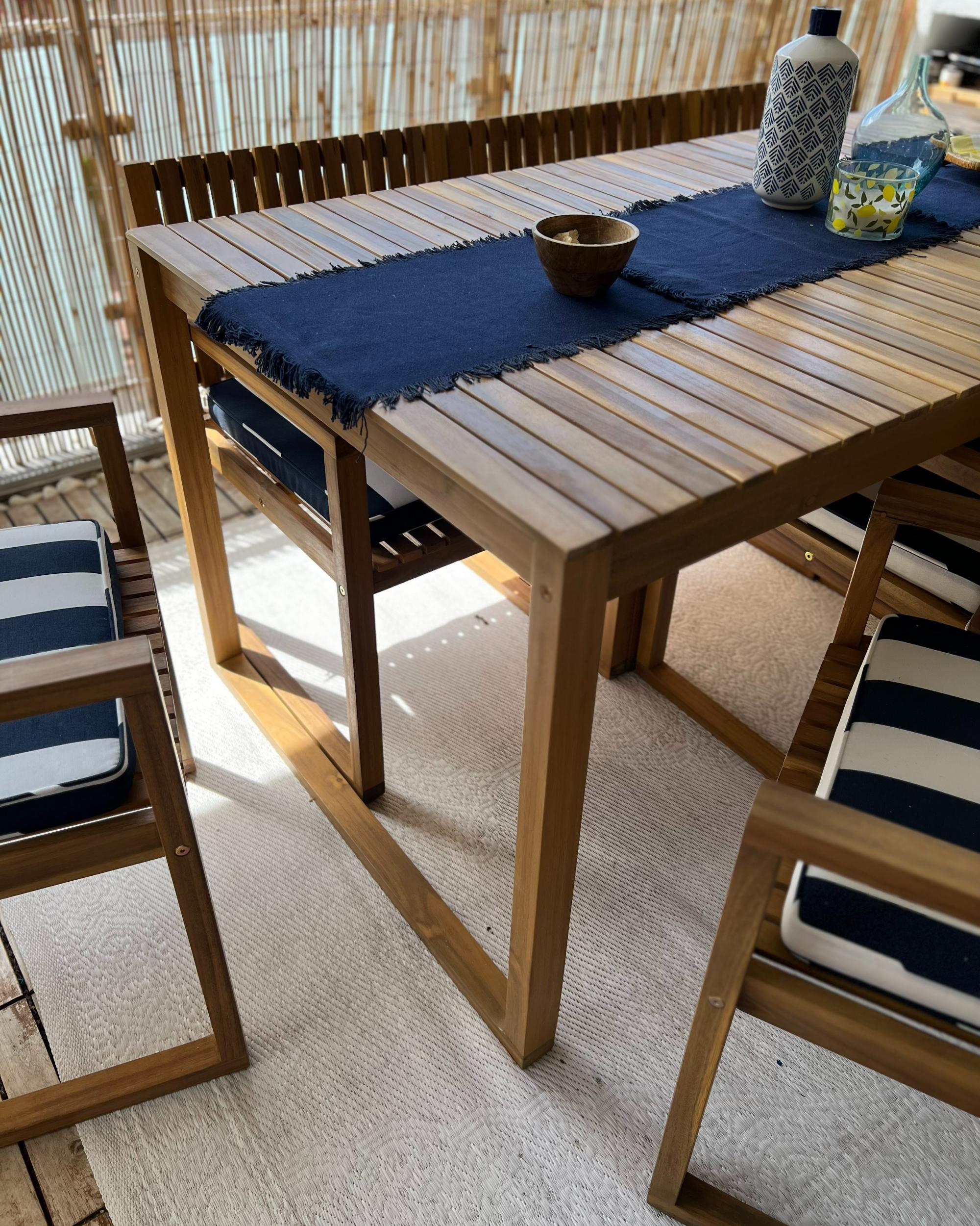 Set van 8 tuinzitkussens SASSARI 46 x 46 cm Marineblauw