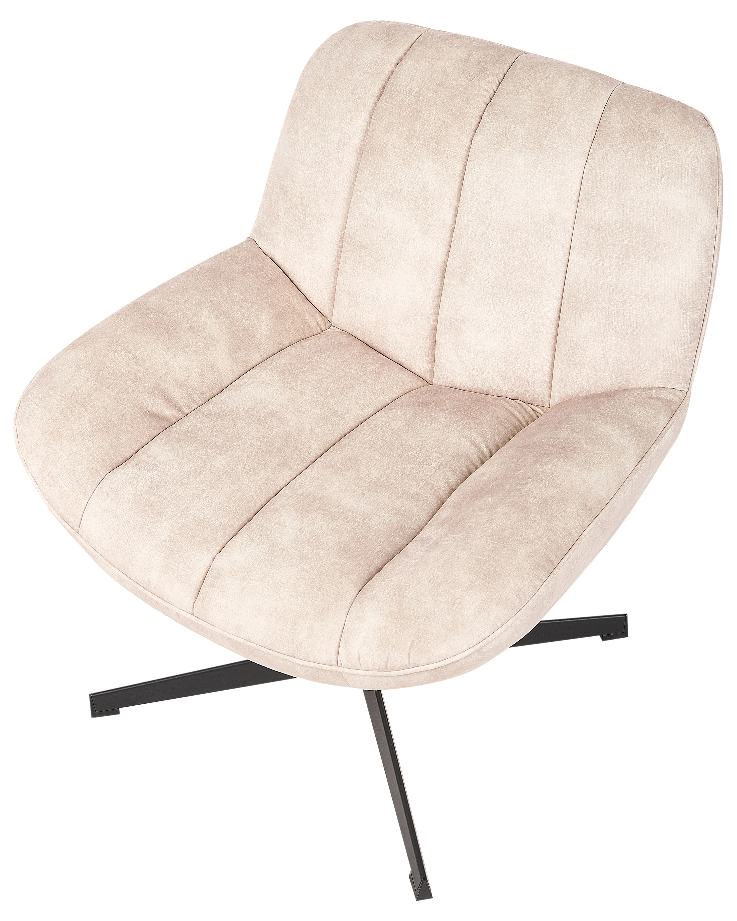 Draaifauteuil LIA met voetenbank Fluweel Beige