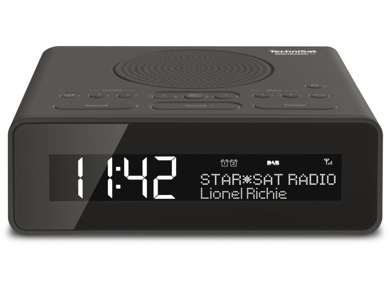 Technisat DigitRadio 51 Anthrazit DAB /UKW-Uhrenradio mit grossem LC-Display