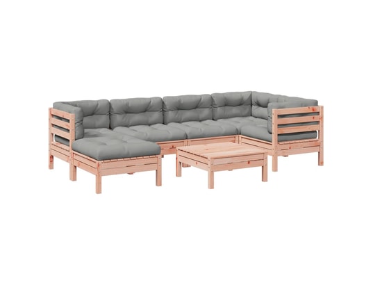 LES TENDANCES - Salon extérieur Salon de jardin-bois rosé-6 places-63x63x62.5-487361