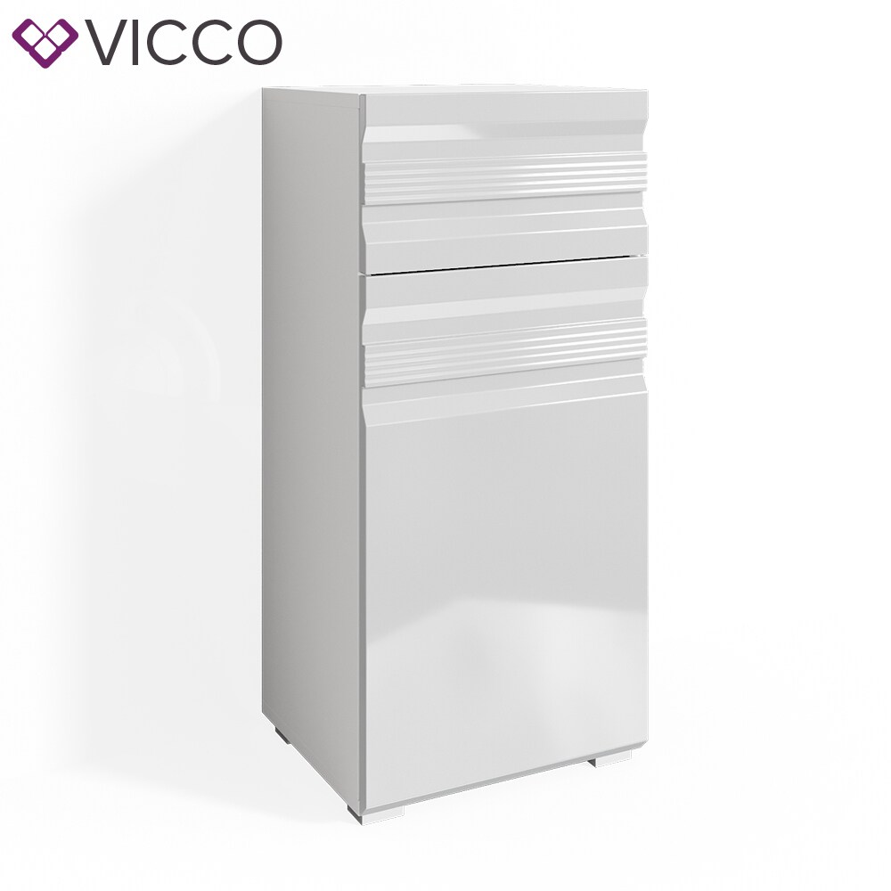 VICCO Badschrank FREDDY weiß hochglanz Badezimmer Badregal Midischrank