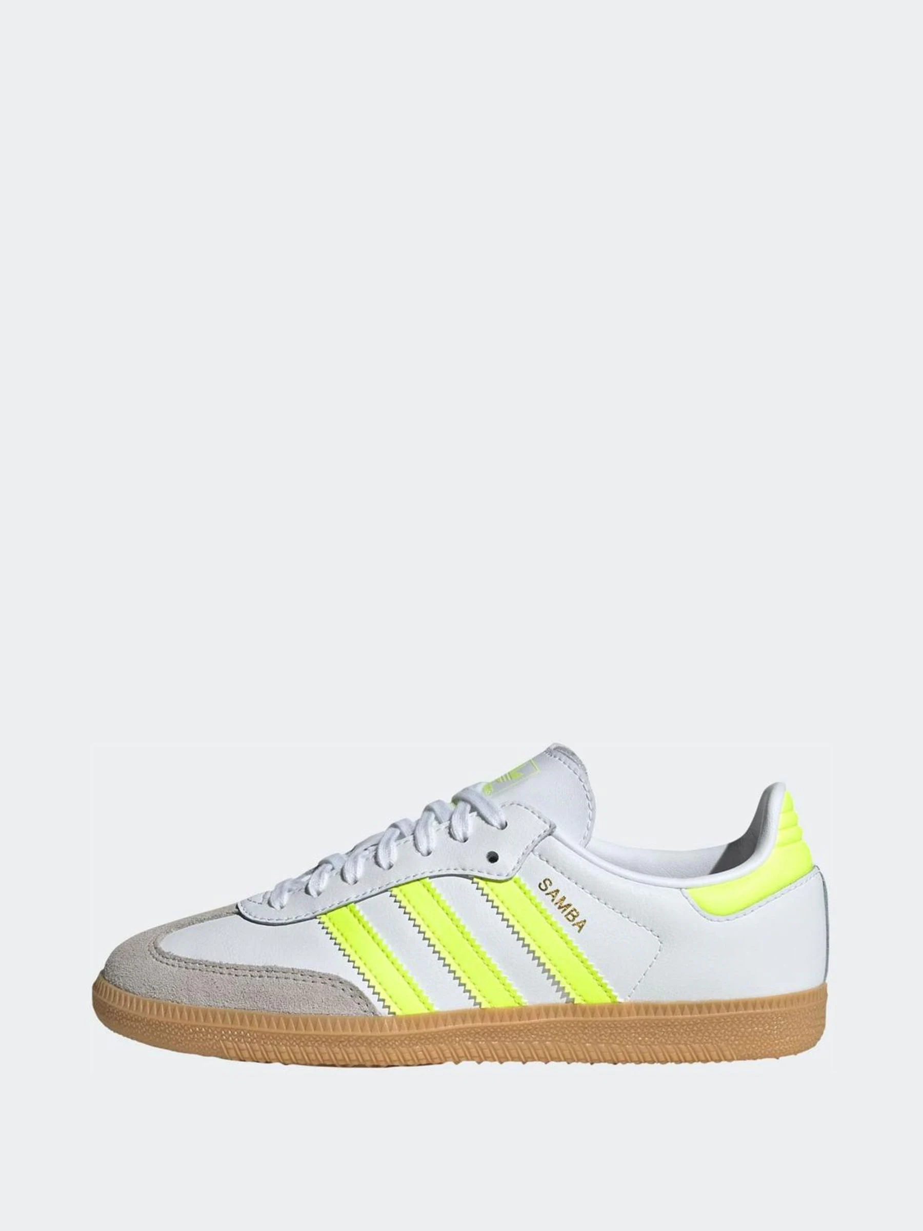 Wit/limoenkleur - adidas Originals Samba OG Junior Trainers