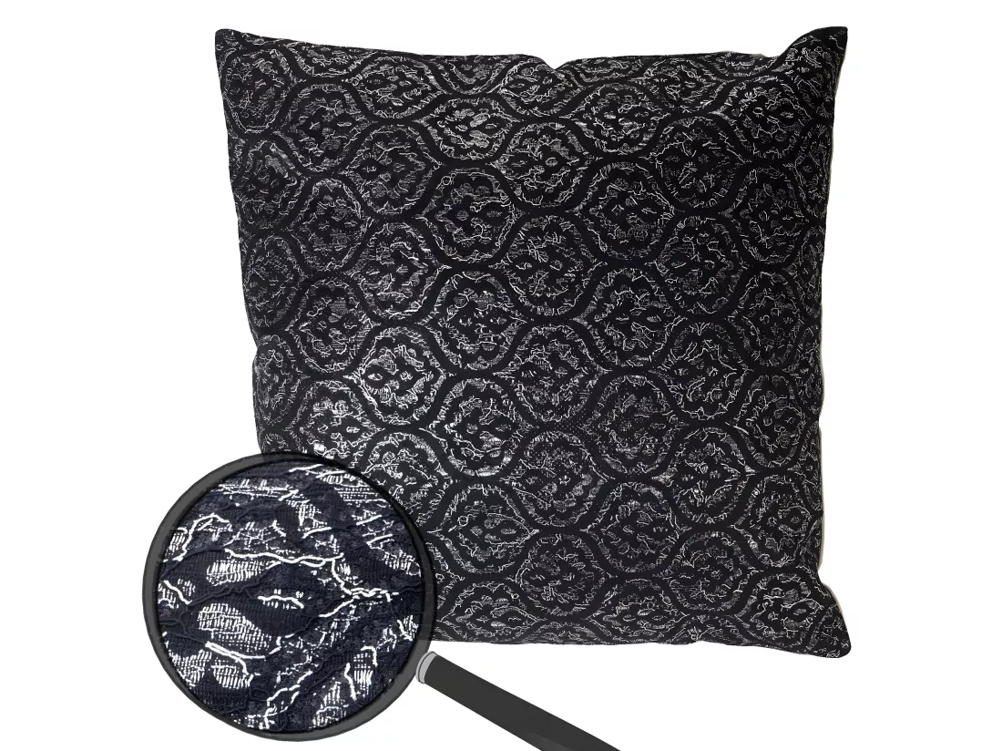 Coussin noir/gris brillant 45x45 grise 45 x 45 x 5 cm DEC04071