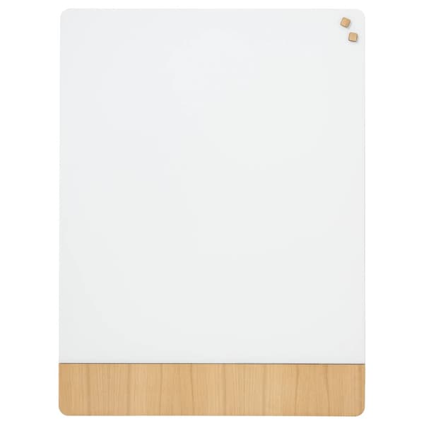 Magnetisk NAGA glastavle 120x90 cm mat glas hvid med egefiner