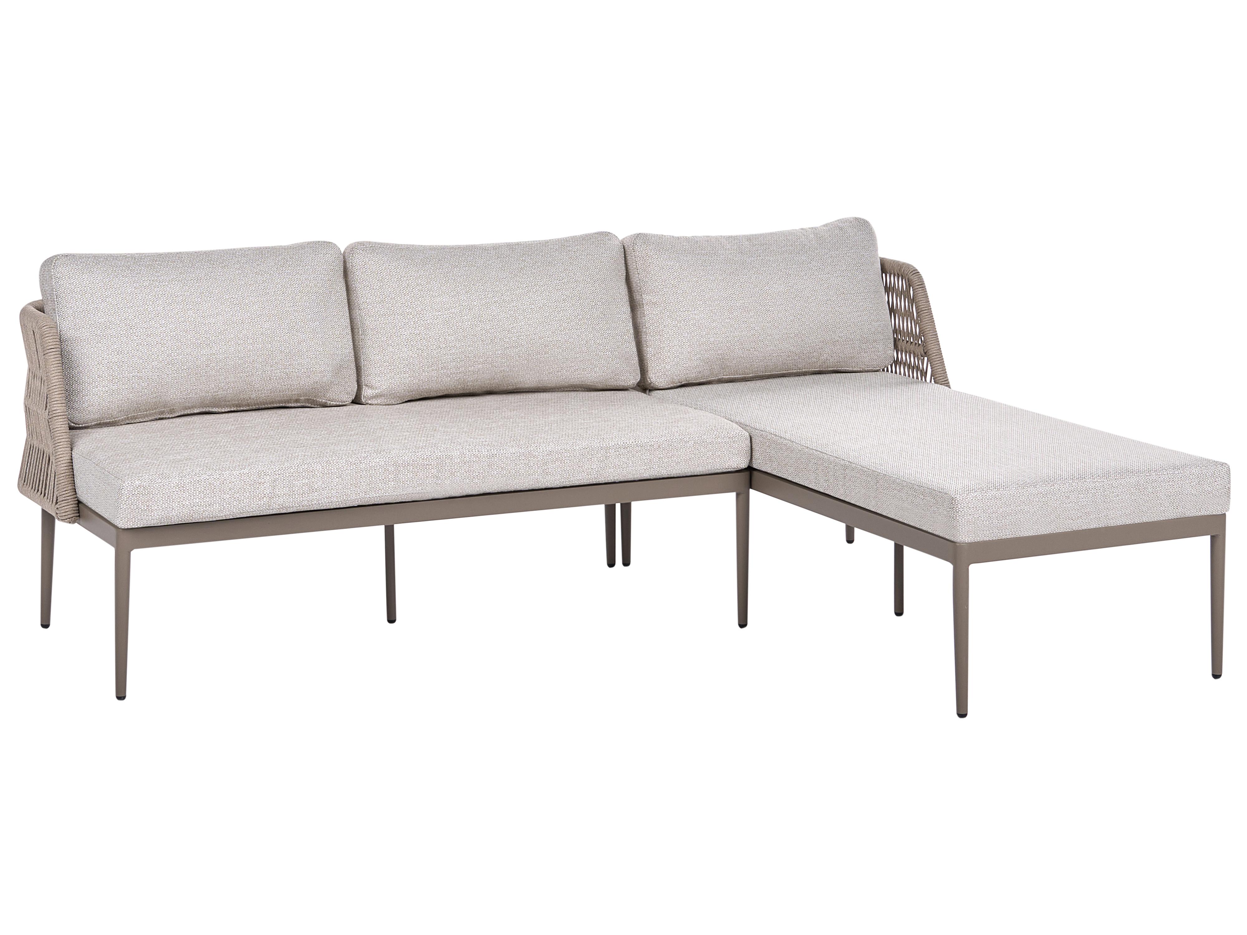Tuin hoekloungeset met tafel 3-zits LEFFE linkszijdig Metaal Beige