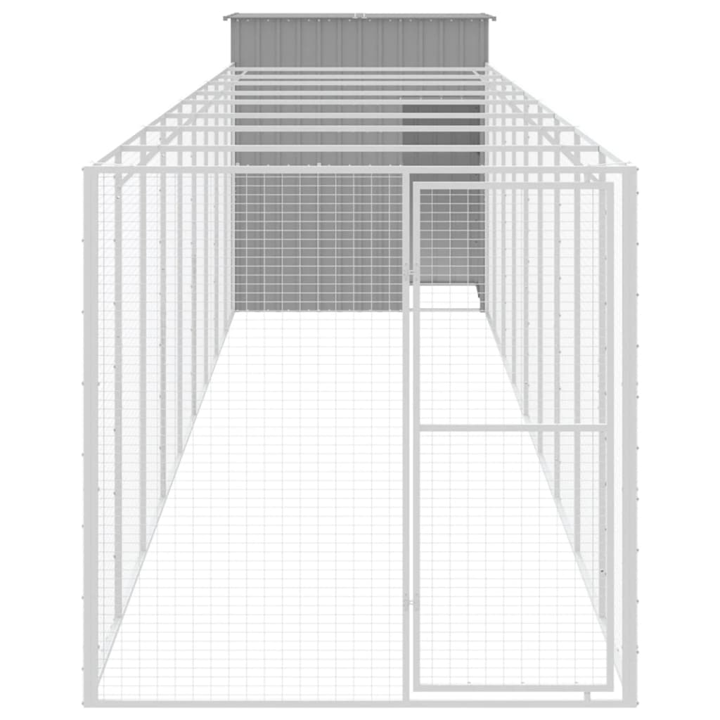 Canil vidaXL, aço galvanizado, cinza claro, 165x1067x181cm