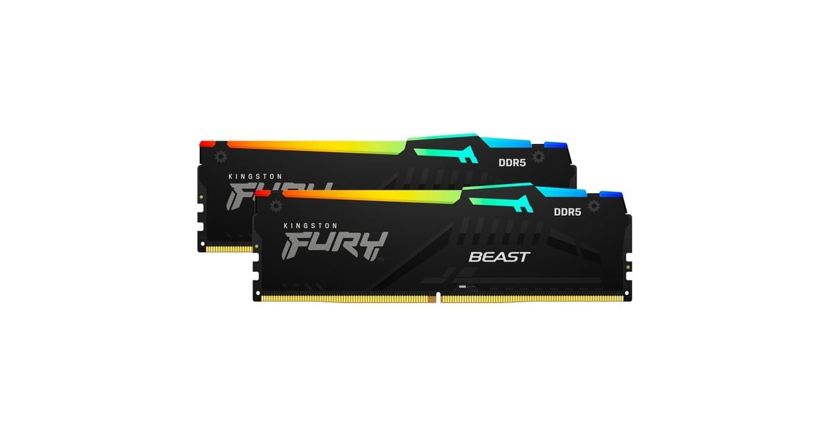 Kingston FURY32 GB DDR5-5600 Kit werkgeheugen  (Zwart, KF556C36BBEAK2-32, Beast RGB, XMP, EXPO)