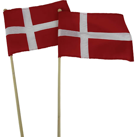 Salling stofflag på pind H: 45 cm 2-pak - Dannebrog
