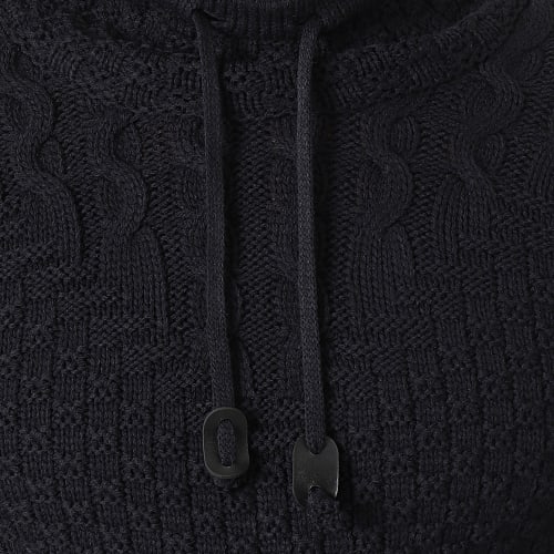 Pull Col Montant Bleu Marine