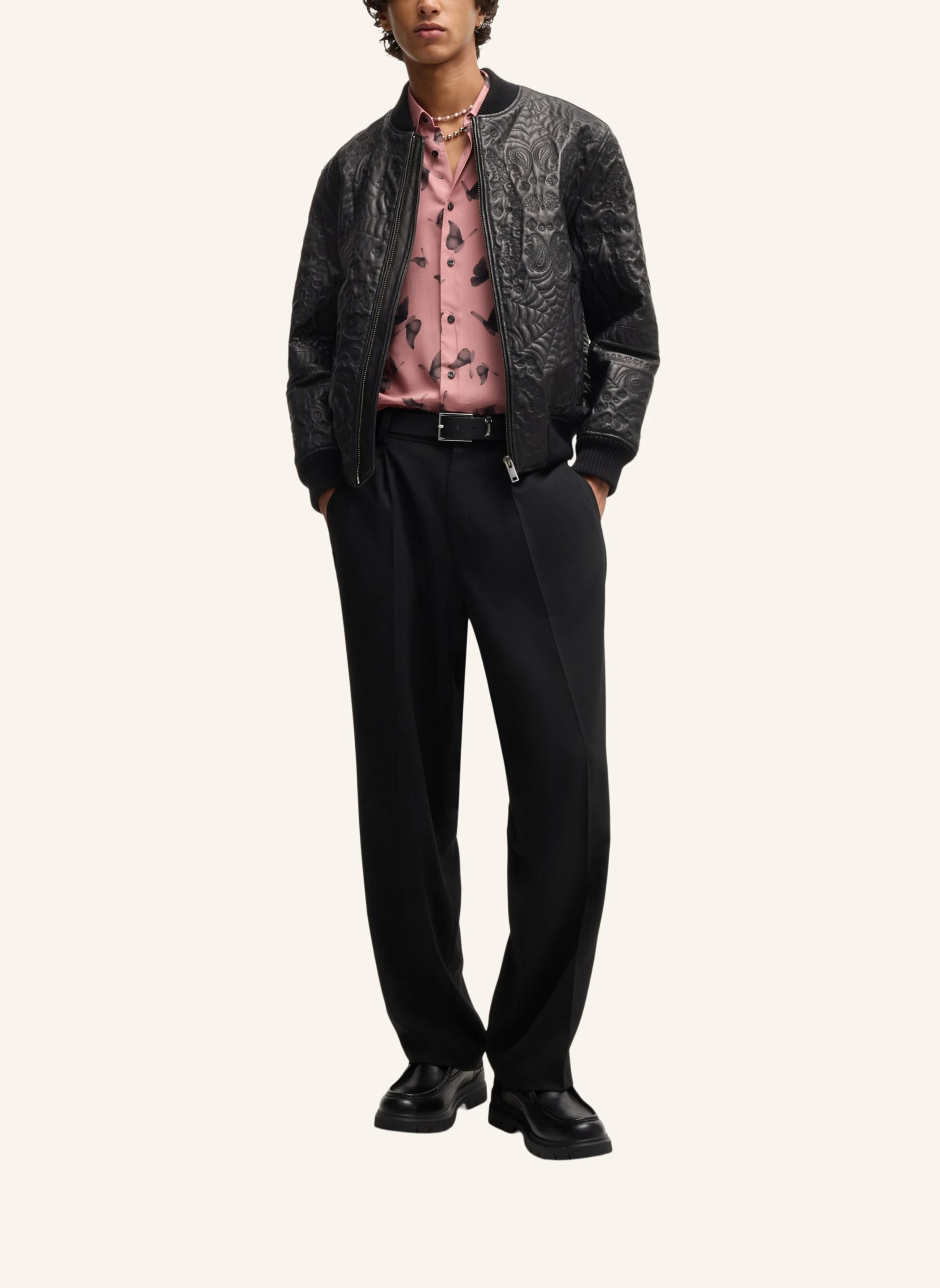 HUGO Lederjacke LUFTER Relaxed Fit