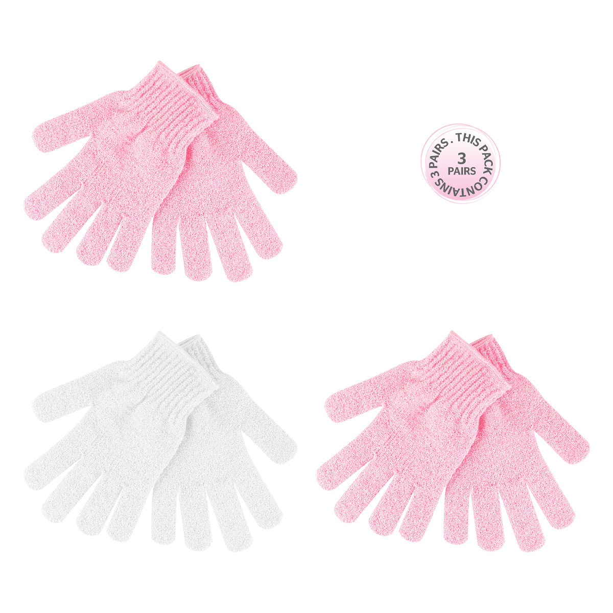 Gants exfoliants - Corps - 3 unités