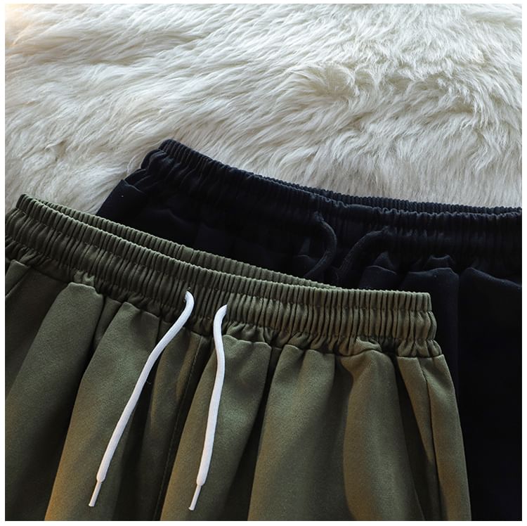 Whyessa - Effen shorts met trekkoordtaille