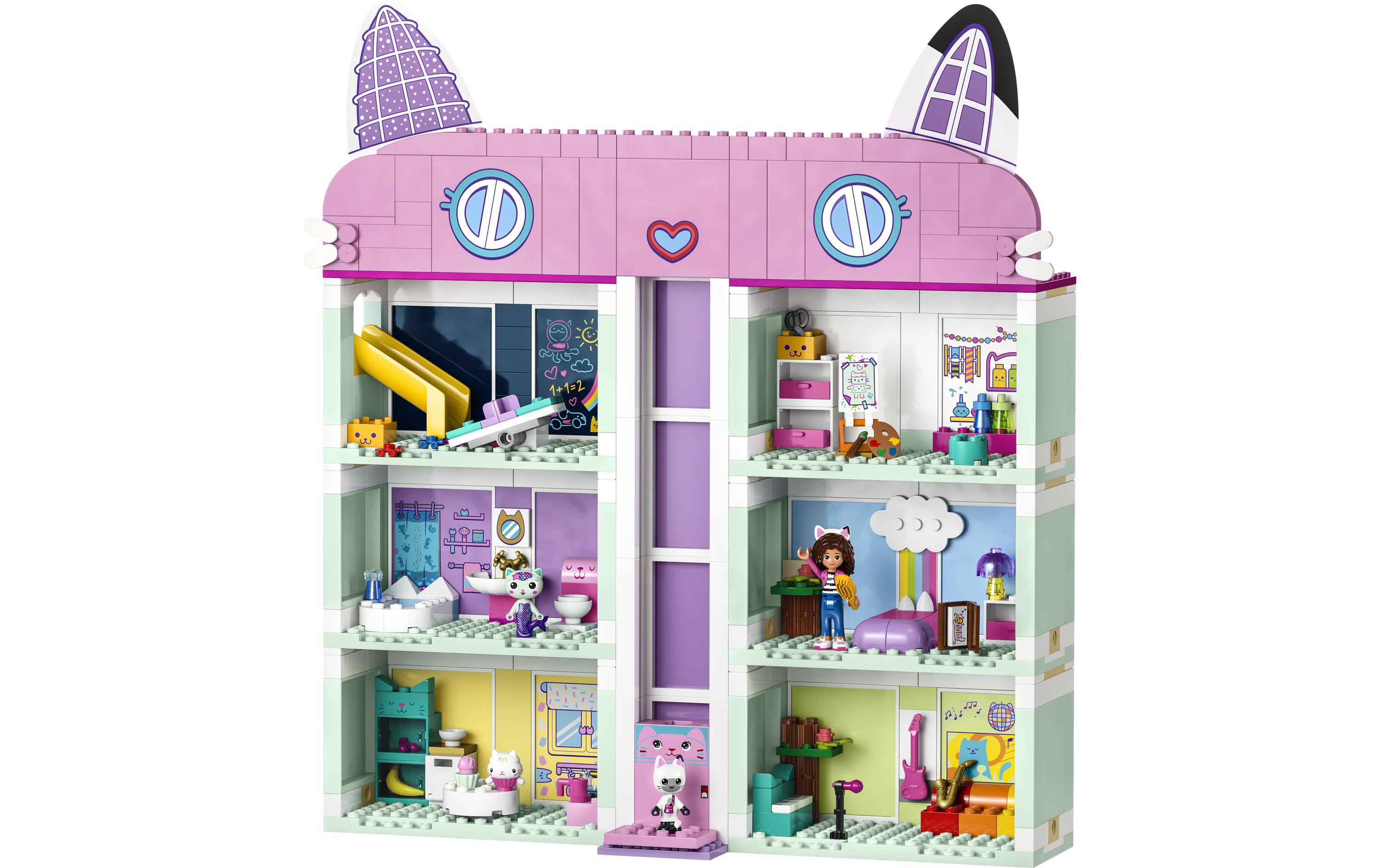 Gabby's Dollhouse Gabbys Puppenhaus 10788Spielspass in 8 Zimmern und sogar auf dem Dach!