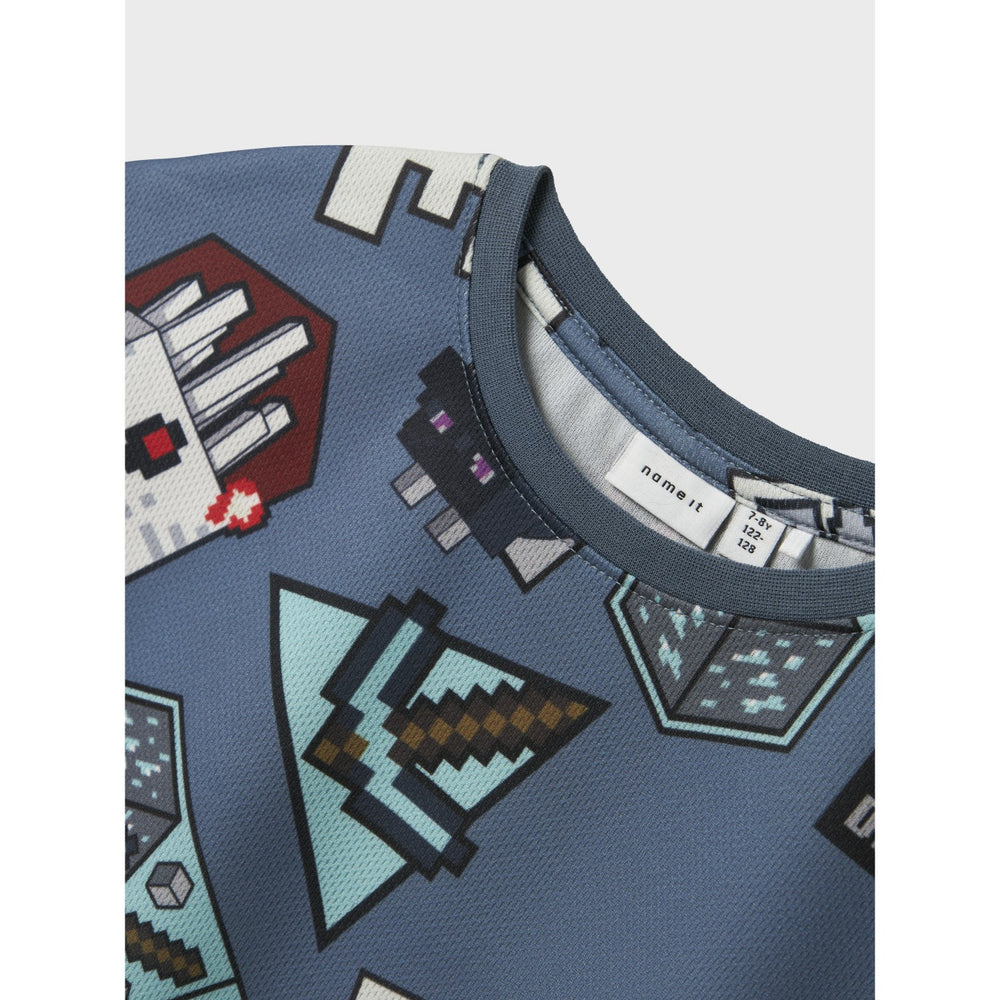Køb Name It Blue Mirage Map Minecraft Regular Poly T-Shirt