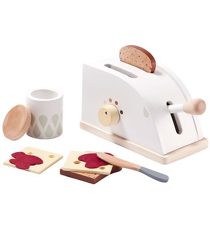 Kids Concept Toaster m. Tilbeh?r - Tr? - Hvid