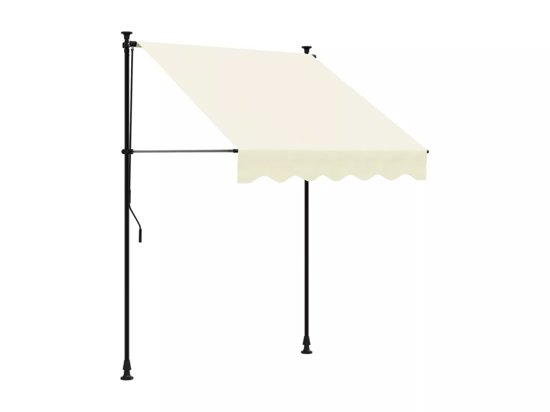 Auvent rétractable crème 150x150 m tissu et acier