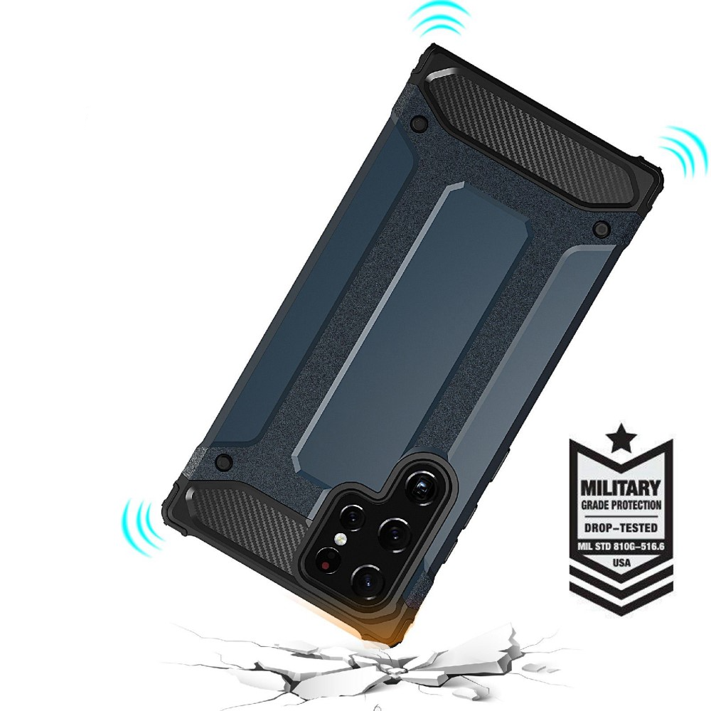Samsung Galaxy S23 Ultra 5G Outdoor Hybrid Hardcase Hülle - Grau / Schwarz