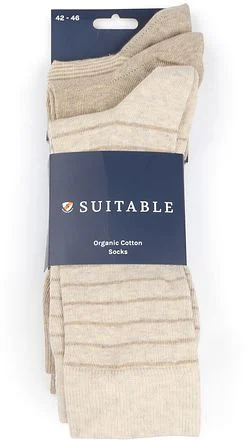 Suitable Sokken 3-Pack Print Ecru SO-BIOCOTTON-3P-23-04 beige kopen