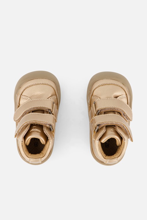 Shoesme leren lopen schoenen met velcro goud