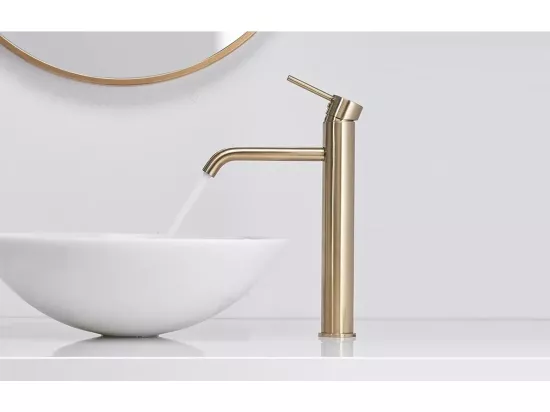 Robinet de lavabo Rea Lungo L. Gold avec aérateur de tête en céramique