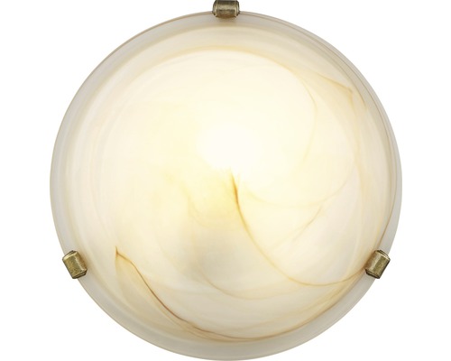 Plafondlamp, 1-lichts, Ø 30 cm, Mauritius, wit/bruin/marmer