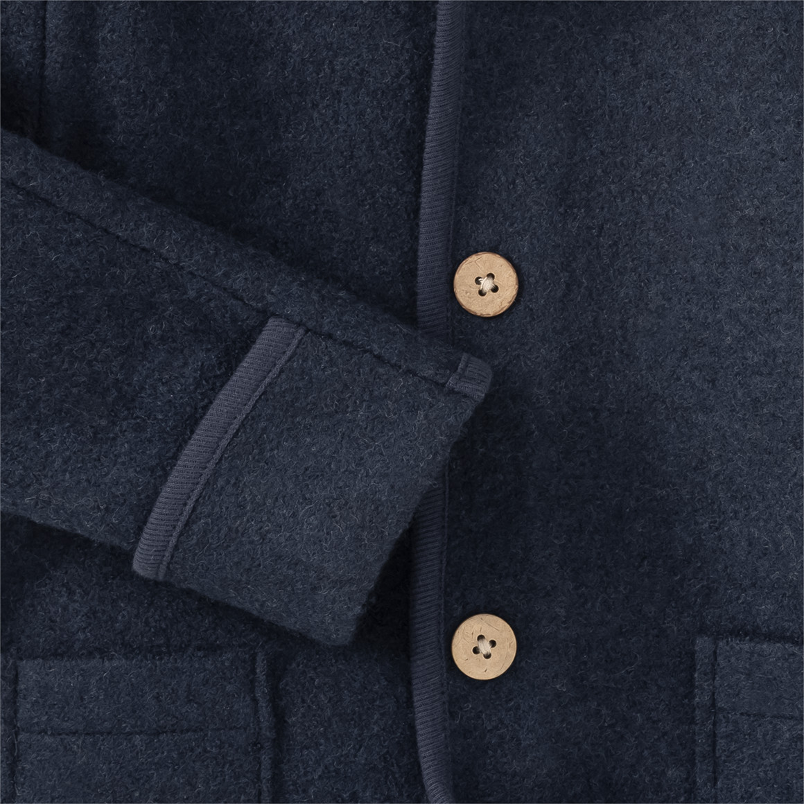 Topomini Pure Collection Baby Wollwalk-Jacke mit Umschlagbündchen dunkelblau